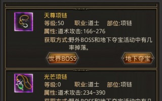  道士的装备介绍大全,道士20级什么装备？